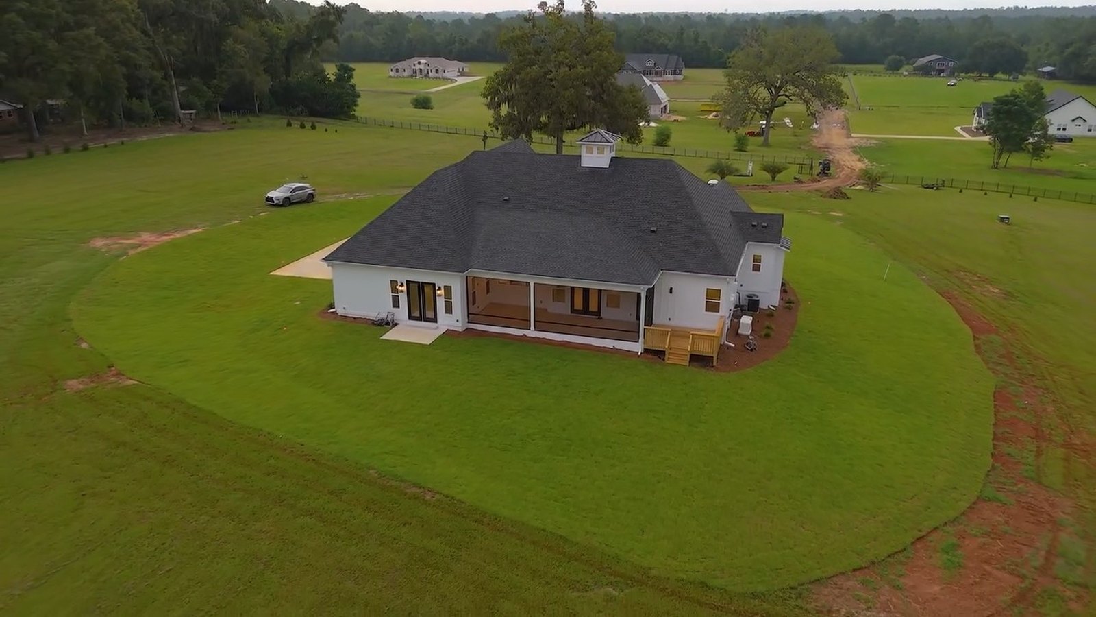 A completed custom home built by JSR Construction